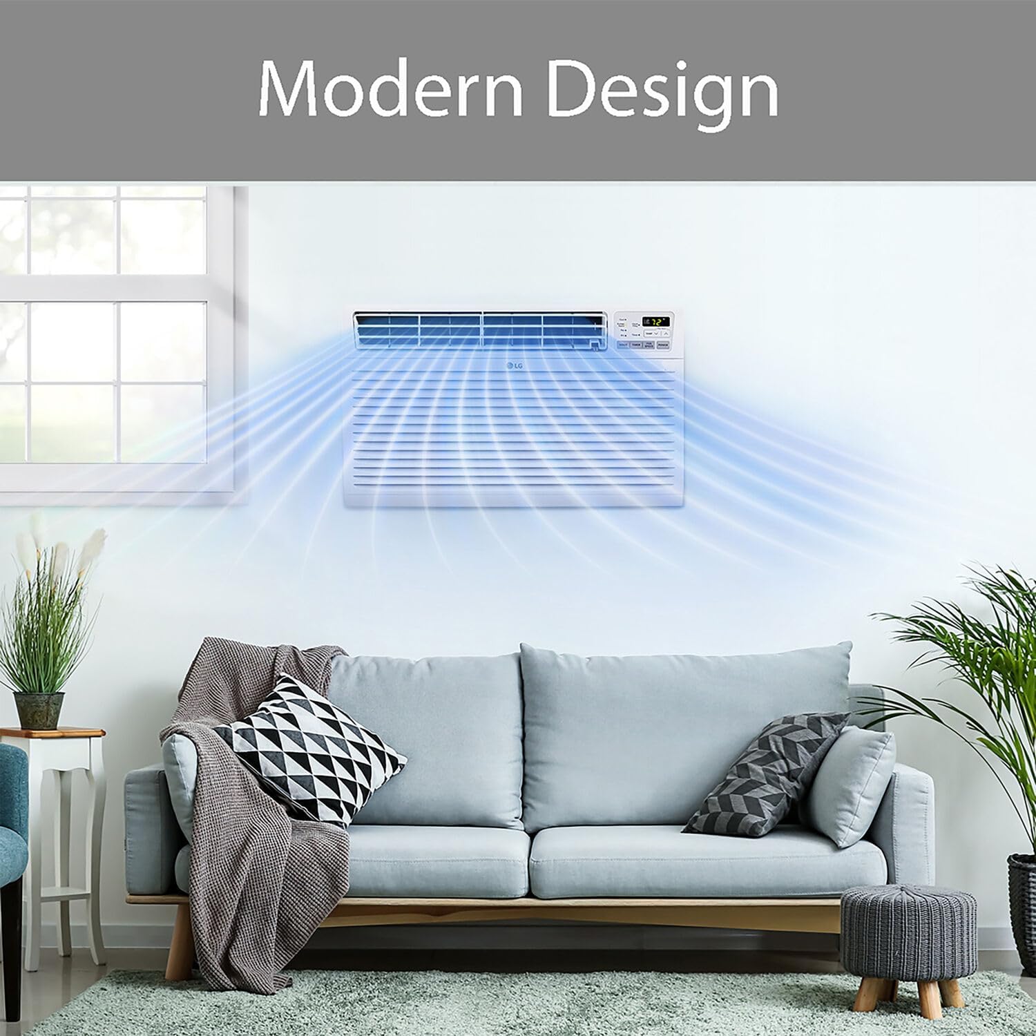 LG 10,000 BTU Through the Wall Air Conditioner, 115V, Cools up to 440 Sq. Ft. for Bedroom, Living Room, Apartment, with Remote, 3 Cool & Fan Speeds, Wall AC Unit, White