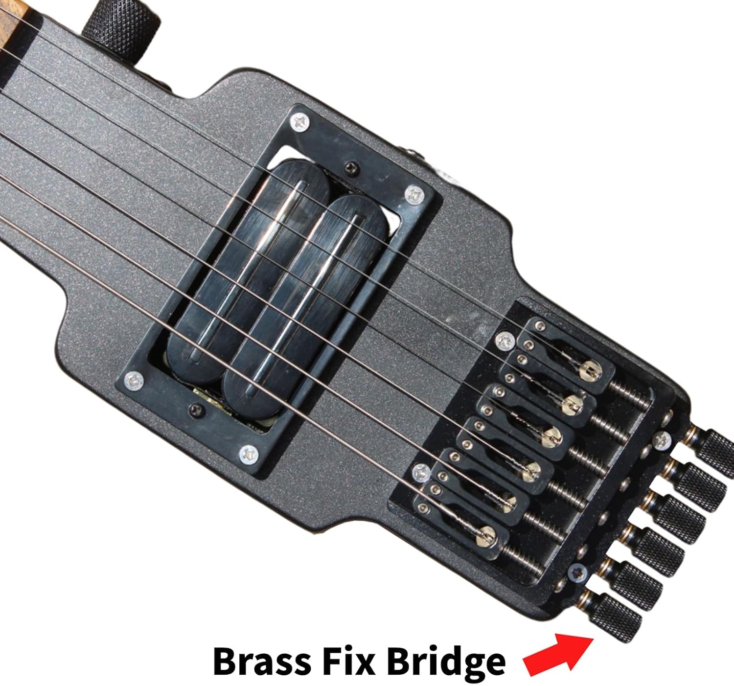 Travel Guitar Electric Headless Guitar 6 Strings One-Piece Maple Neck Through Body Brass Fix Bridge Professional Headless Guitar