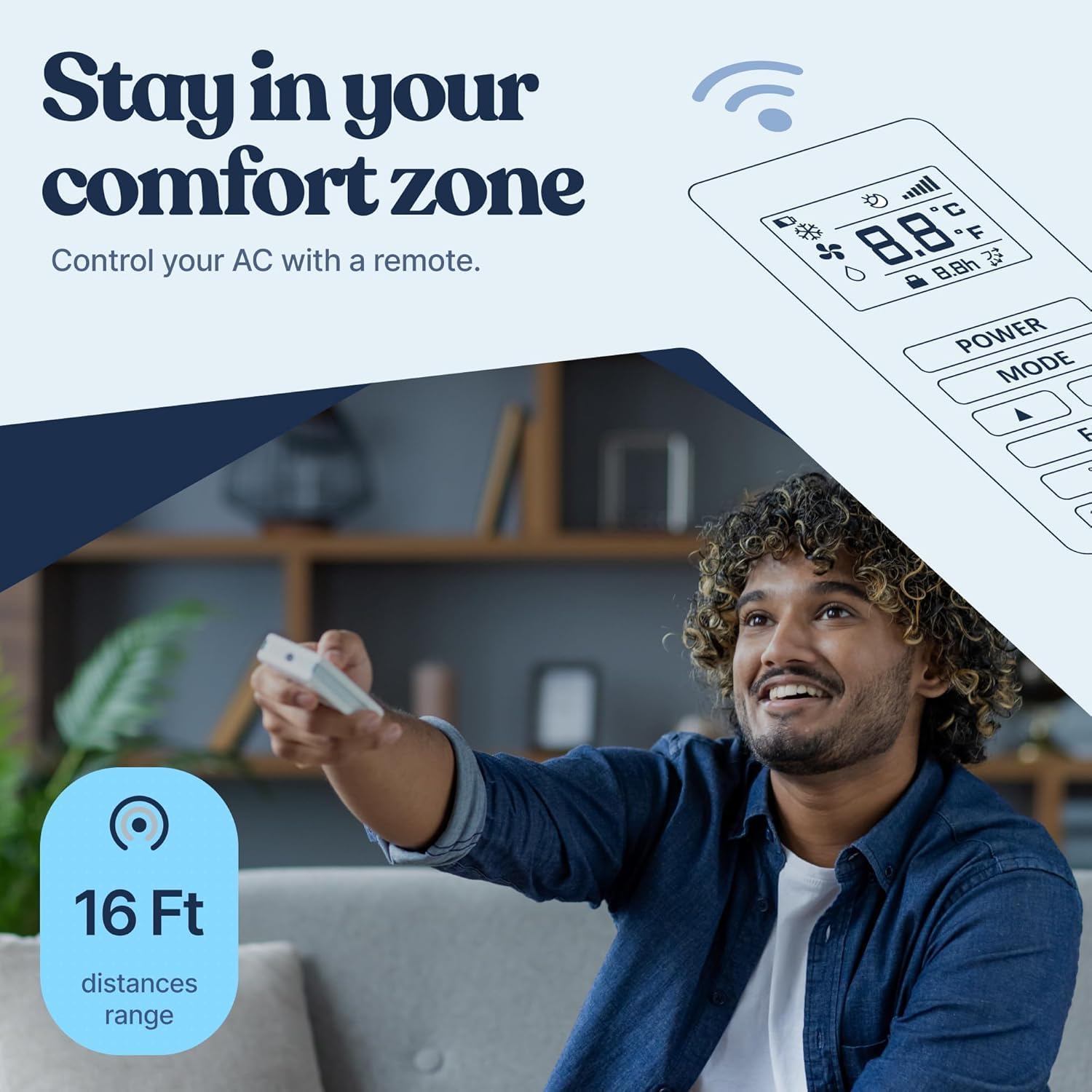 Lifemaster 3-in-1 Portable Air Conditioner, 10,000 BTU Rolling AC Unit with Cooling, Fan and Dehumidifier for Rooms up to 450 Sq. Ft., Remote Control, Digital Touch Panel, Window Kit Included, White