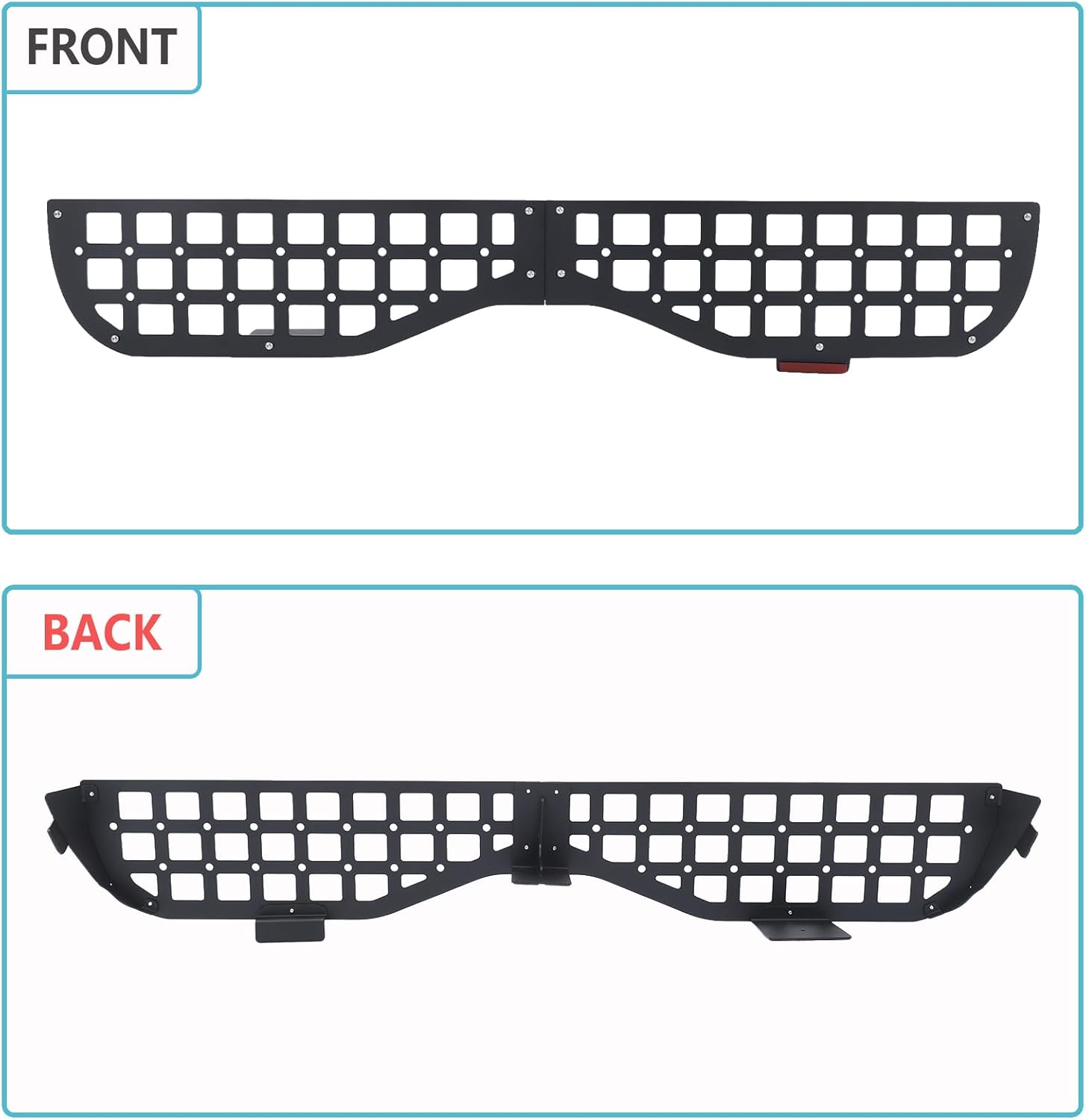 Car Rear Tailgate Window Molle Storage Panel Shelf Compatible with Land Rover Defender 90/110/130 2020-2025 2026, Rear Trunk Door Window Organizer Storage Bracket Cargo Rack Modular System Accessories