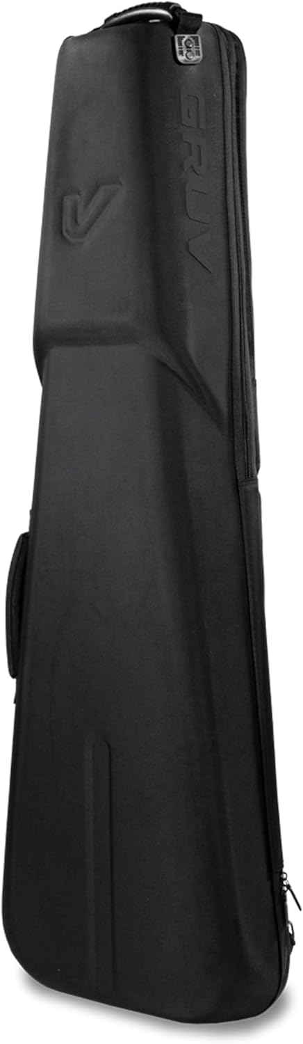 Gruv Gear Kapsulite+ Travel Electric Bass Case with Wheels, Neck Support Cradle & Global Recovery Tag - Gig Bag with Waterproof Exo-Shell, Expandable Top Pocket & Removable Storage Case - Black