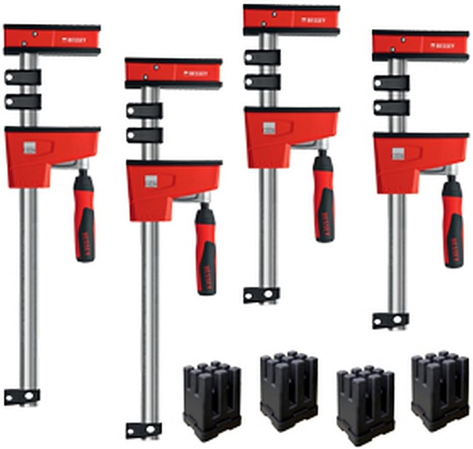 BESSEY KREK2450 K Body REVO Clamp Kit, 2 x 24 In., 2 x 50 In. and 1 set of KP Blocks - 1700 lbs Nominal Clamping Force. Spreader, and Woodworking Accessories - Clamps and Tools for Cabinetry