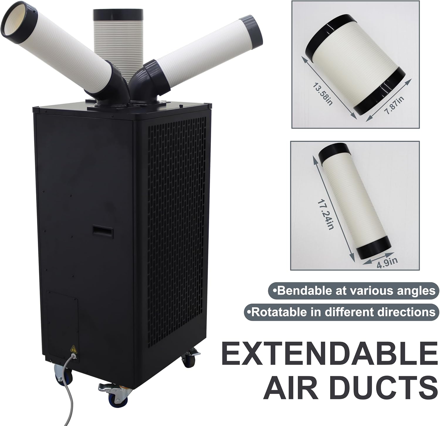 TECHTONGDA Industrial Spot Cooler Air Conditioner Commercial Mobile Outdoor Cooling Machine Aircon Double Outlets 550m³/h