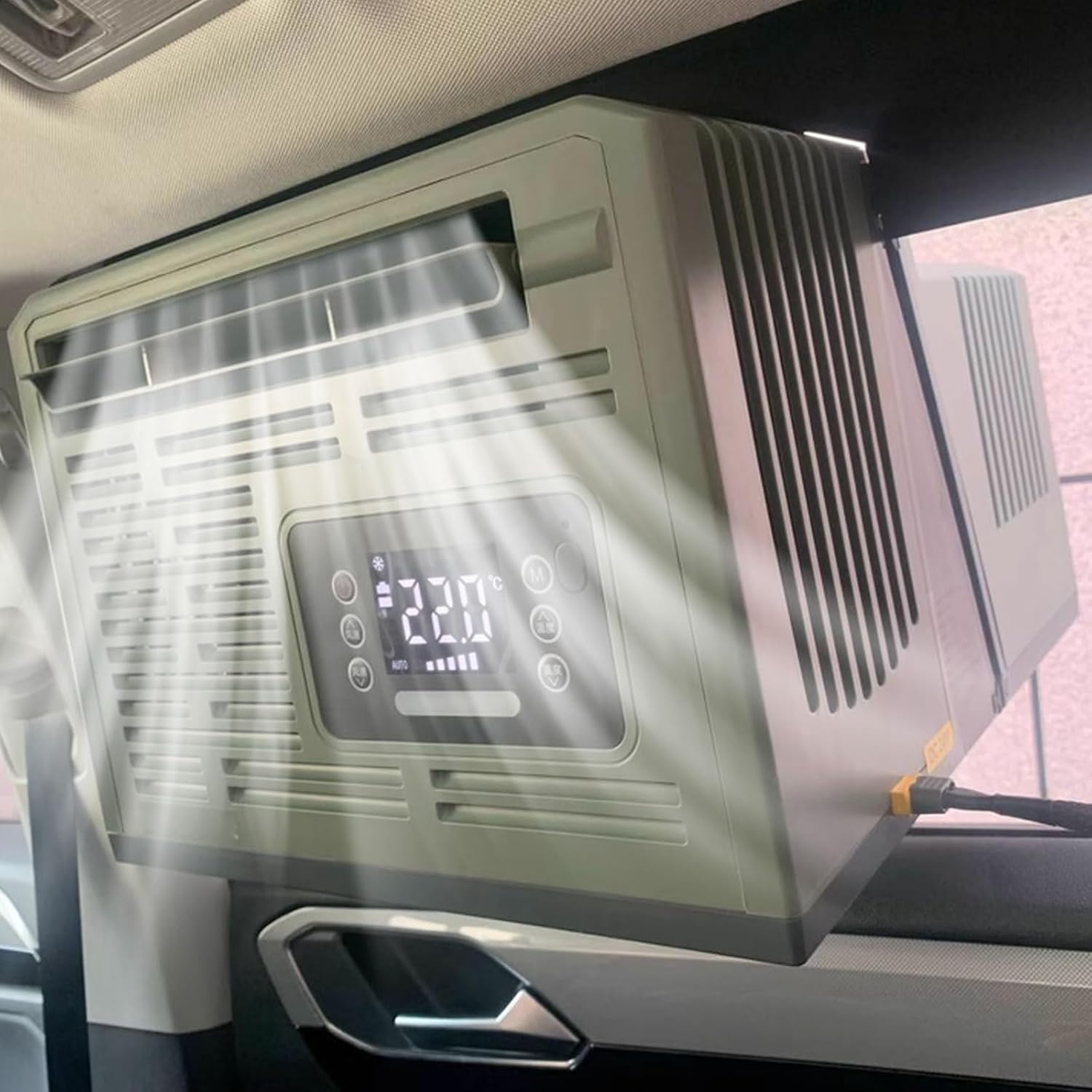 Ductless Portable Air Conditioner Window Kit Wind and Rainproof Air Cooler with Touch Panel and Remote Control 5 Wind Speed Adjustment Top Handle 24v/220v