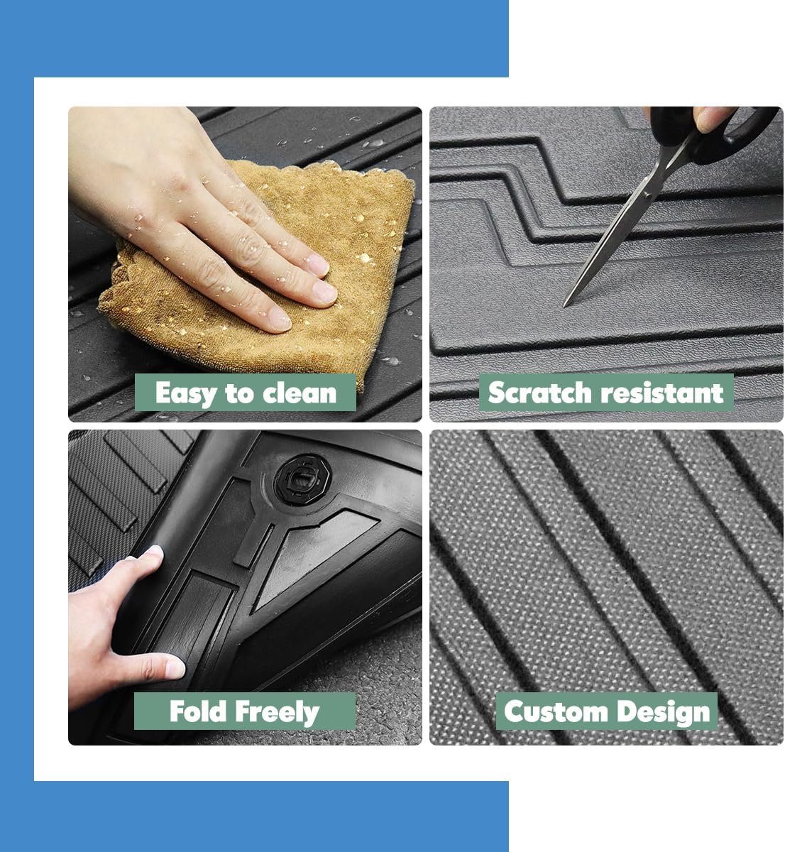 Compatible for 2011-2020 Toyota Sienna 8 Passenger Floor Mats & Cargo Liner All Weather Floor Mats for Toyota Sienna 2011-2020 Accessories (3rd Row Seat Without Power Folding)