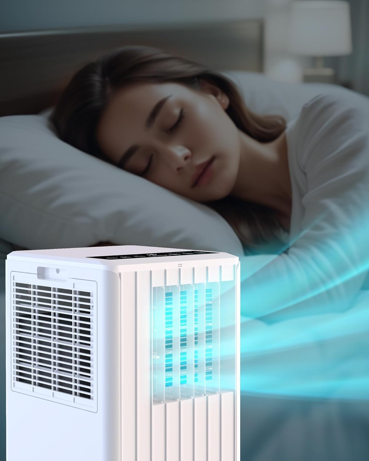 Portable Air Conditioner with Cooling and Dehumidification Capacity,8000BTU Portable AC Suitable for 350 Sq.Ft Air Cooler with a Remote Control Function Easy Movement