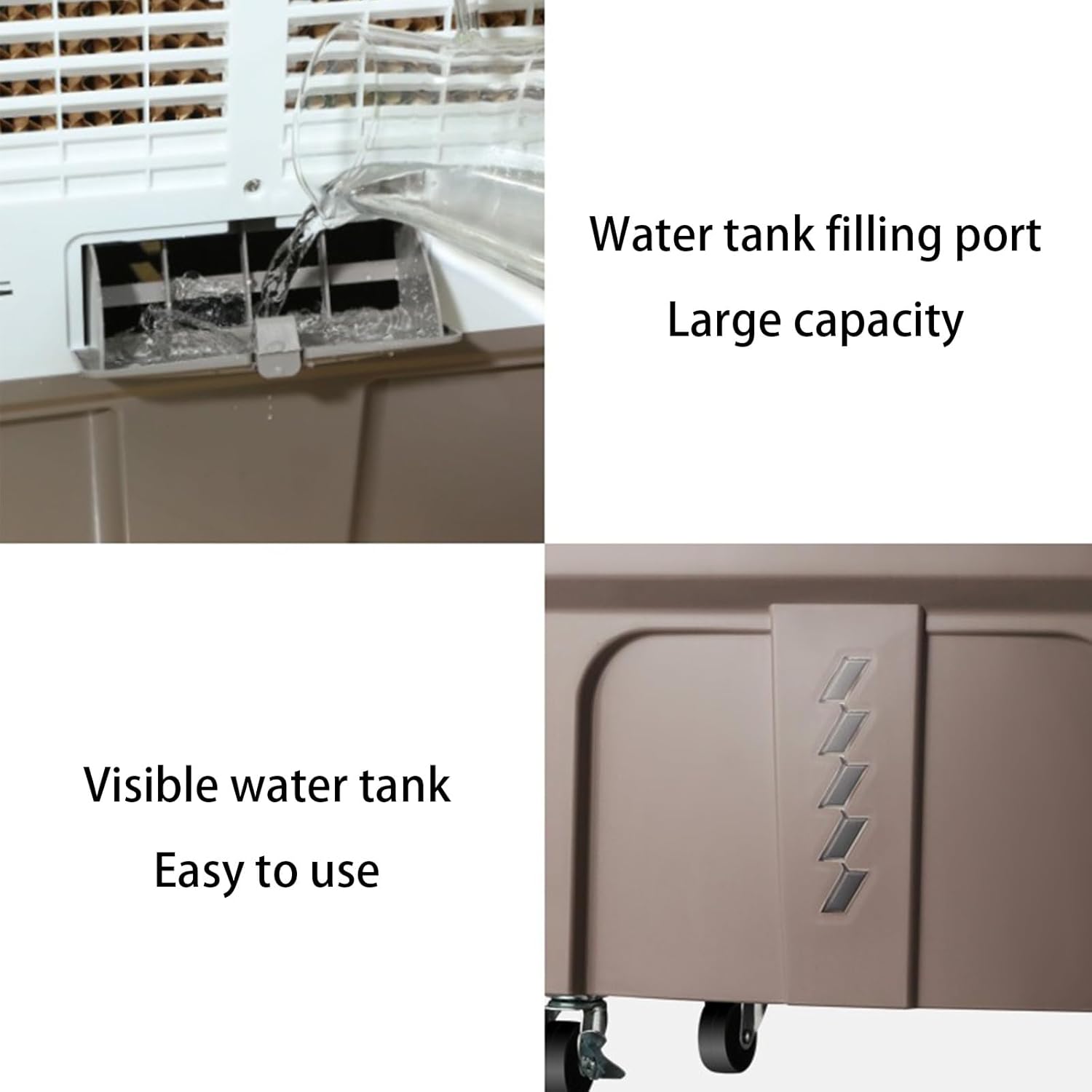 Evaporative Air Cooler, Portable Swamp Cooler with Water Tank, 3 Speed Windowless Air Conditioner for Garage, Yard, Commercial Use