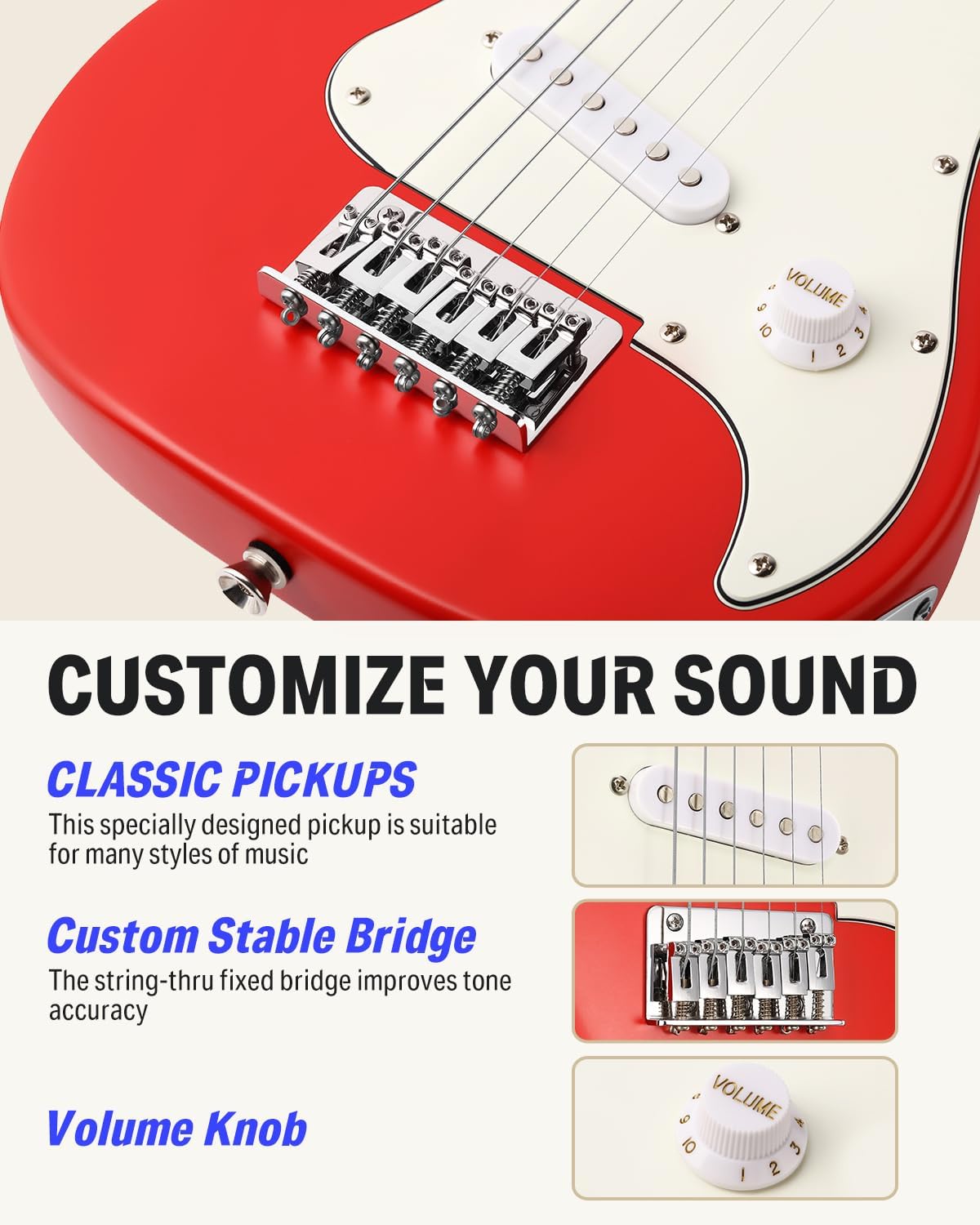 Donner 30 Inch Kids Electric Guitar-ABY Box Line Selector