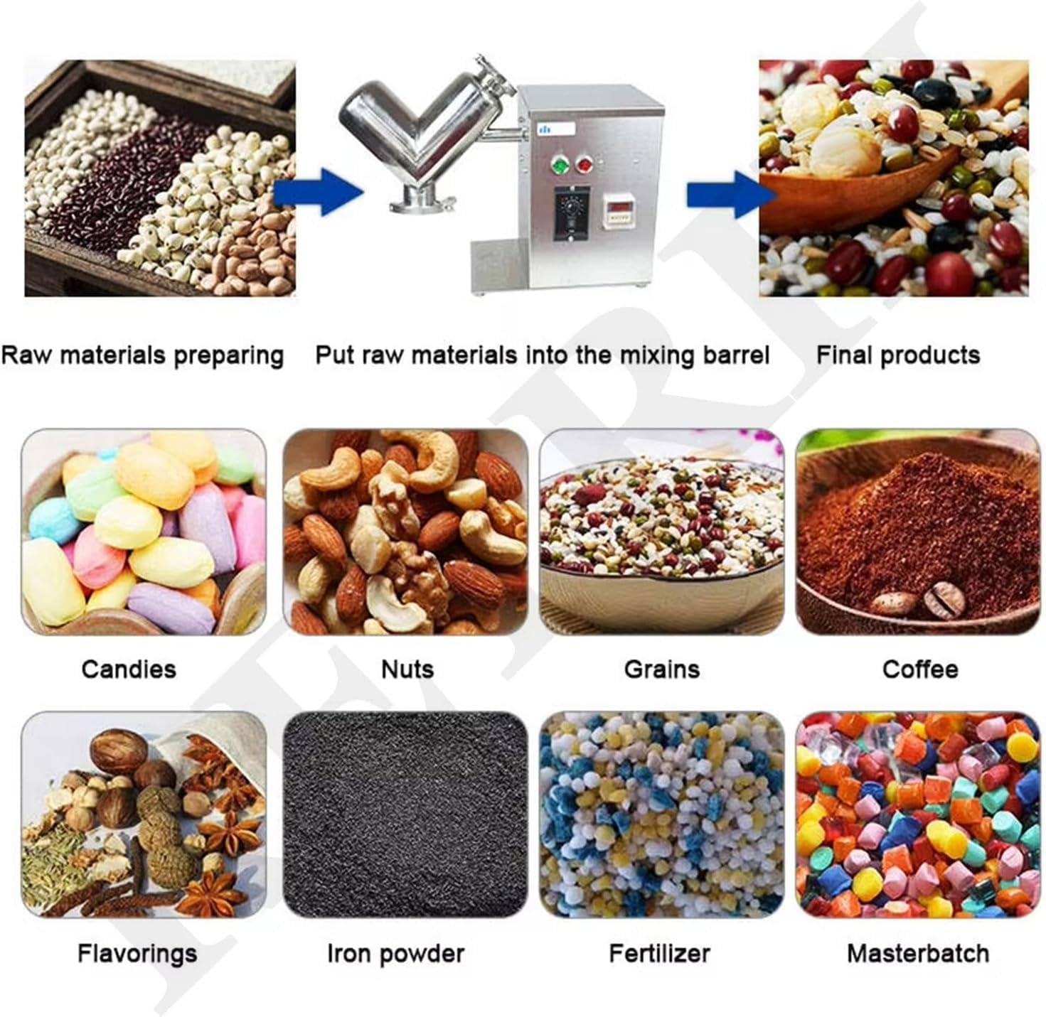 2L V-Type Powder Mixer Chinese Medicine Particle Blender Powder Mixer, Stainless Steel Experimental Mixer for Food and Chemicals Dry Powder Mixing Machine