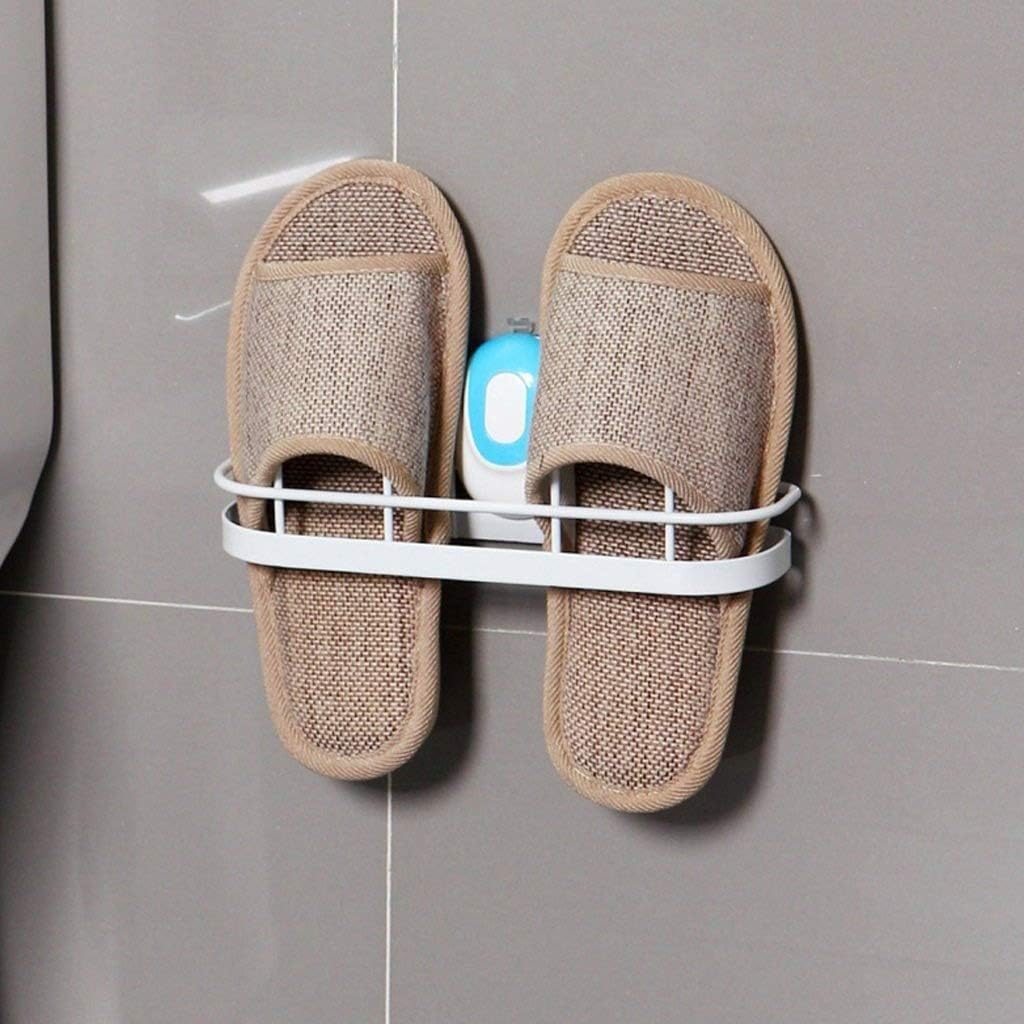 Easy Eco Life Wall Mount Shoe Rack Slipper Shelf Storage Organizer Bathroom Shower Room No Drilling No Tool,Damage Free Installation
