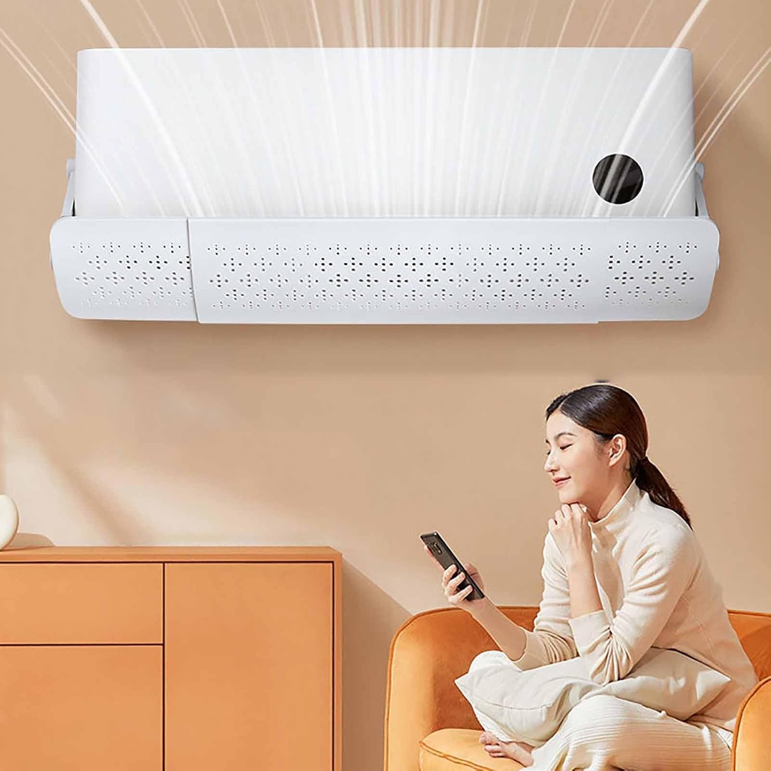 Fold-able Air Conditioner Deflector, Anti Direct Blowing Retractable ac Vent Deflector, Split Unit Air Deflector, for Bedroom Office Hotel