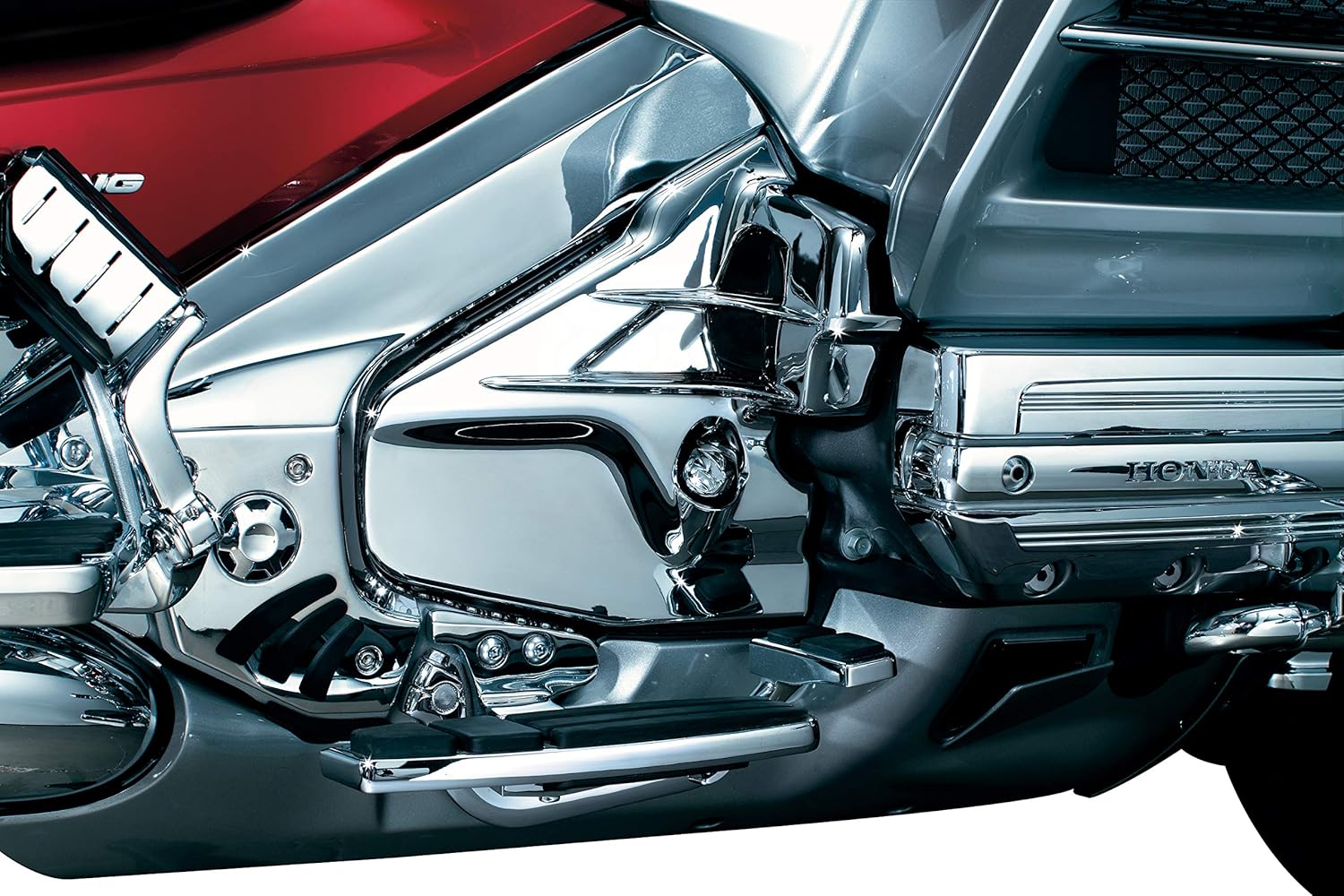 Kuryakyn 7366 Motorcycle Accent Accessory: Louvered Transmission Cover for 2001-17 Honda Gold Wing GL1800 & F6B Motorcycles, Chrome, 1 Pair