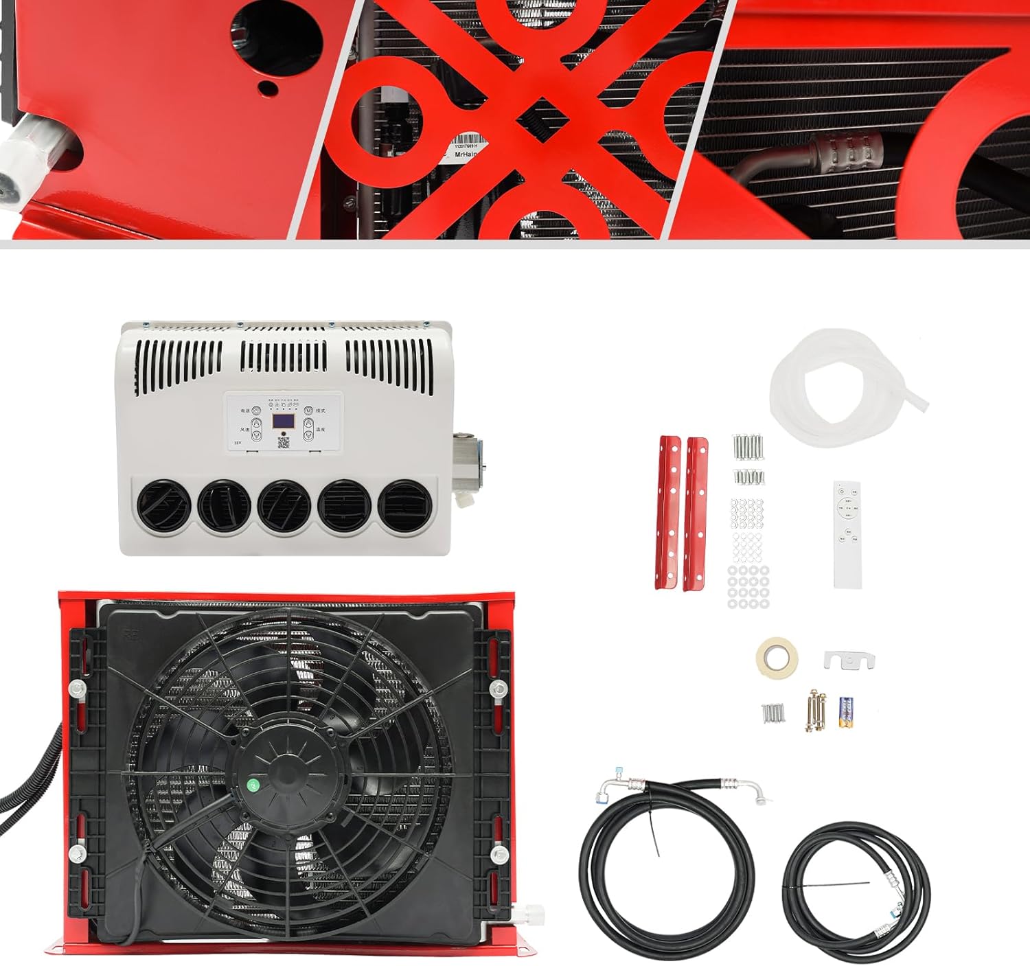 12V DC Air Conditioner Roof Air Conditioner,12V 11000 BTU Truck Cab Air Conditioner Split AC Fits Semi Trucks Bus RV Caravan