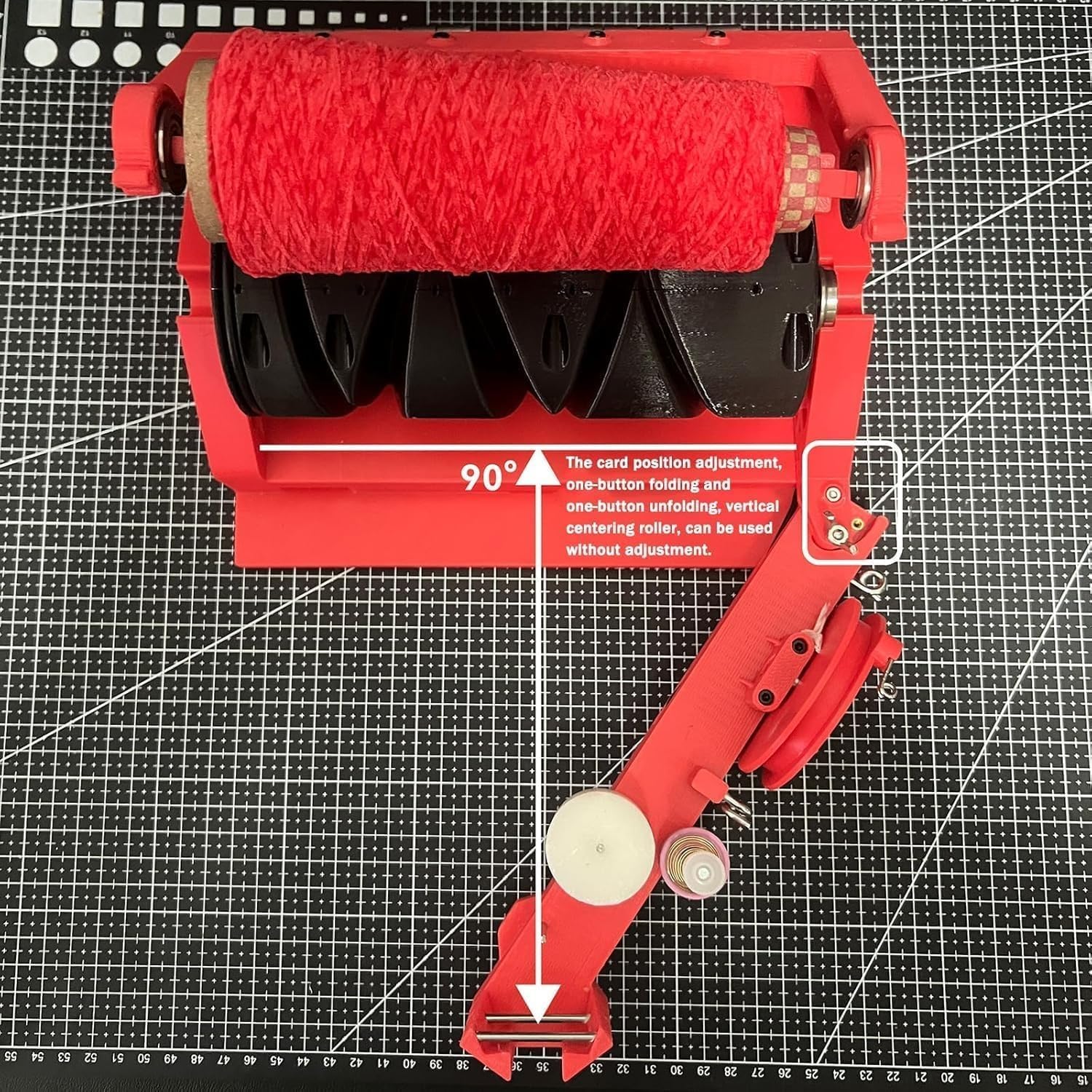 Desktop Electric Yarn Spinner, Automatic Yarns Winding Machine,with Length Calculator, for Weaving, Blending, Roving (Red)