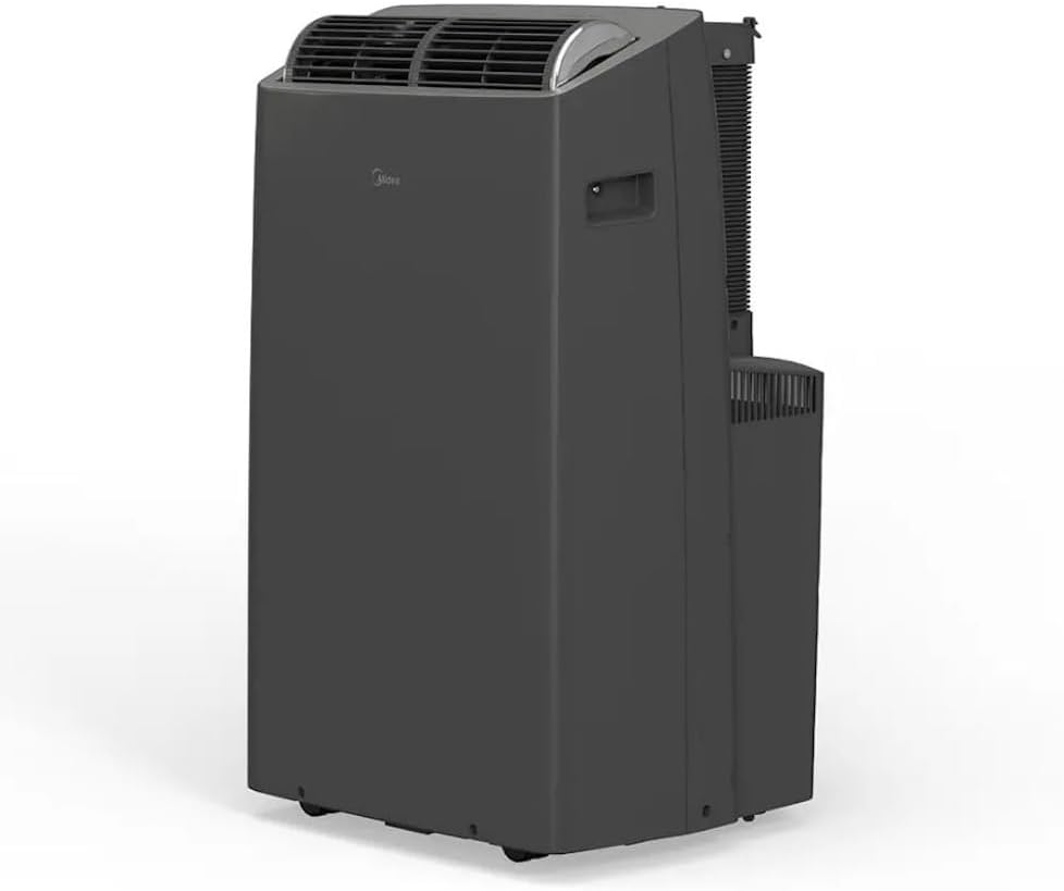 Midea DUO 10,000 BTU SACC Smart Inverter Portable Air Conditioner, Portable 4-wheel design, 42 dB, DUO hose design - Grey MAP12S1TGR-S (Renewed)