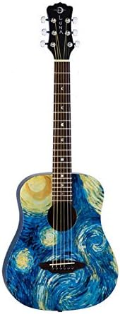 Luna Travel 3/4 Size Acoustig 6 String Guitar w/ Starry Night Graphic