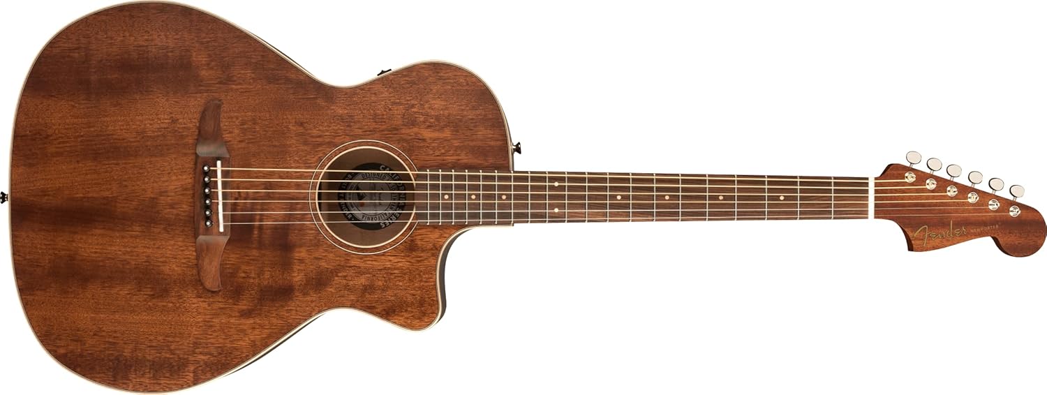 Fender All-Mahogany Newporter Special Acoustic Guitar, with 2-Year Warranty, Natural, Pau Ferro Fingerboard, with Gig Bag