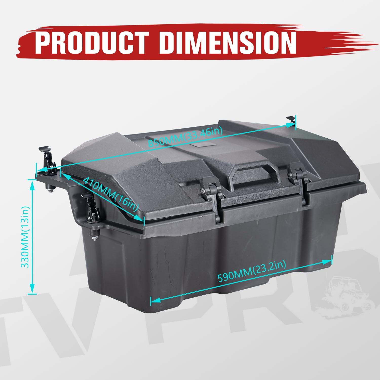 A & UTV PRO 60 QT Forward Cargo Box Compatible with 2022-2026 Polaris RZR PRO R/Pro R 4, Rear Storage Bin Bed Tool Box Accessories, Waterproof Dust Resistant, Replace OEM # 2884235