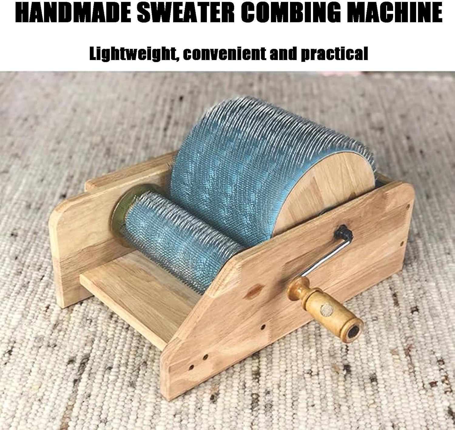 Wool Fiber Drum Carding Machine, DIY Manual Wool Felt Machine, with Roller and Nylon Bearings, for Cotton, Linen, Silk, Mix Colors Quickly and Efficiently