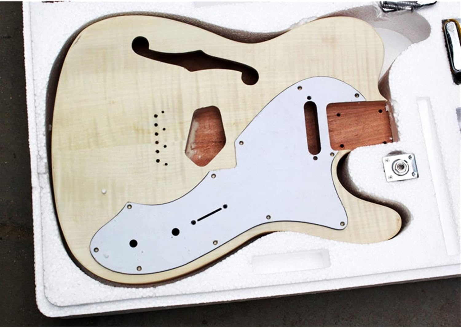 TSTS 6-String Electric Guitar Semi-Finished Products with A Full Set of Accessories Self-Assembly Unfinished Electric Guitar Kit