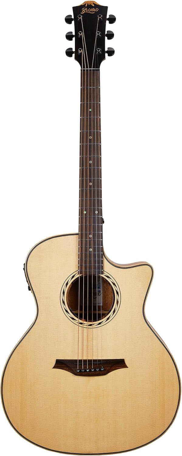 Bromo BAT 2CE SG Solid Top Grand Auditorium Cutaway Guitar