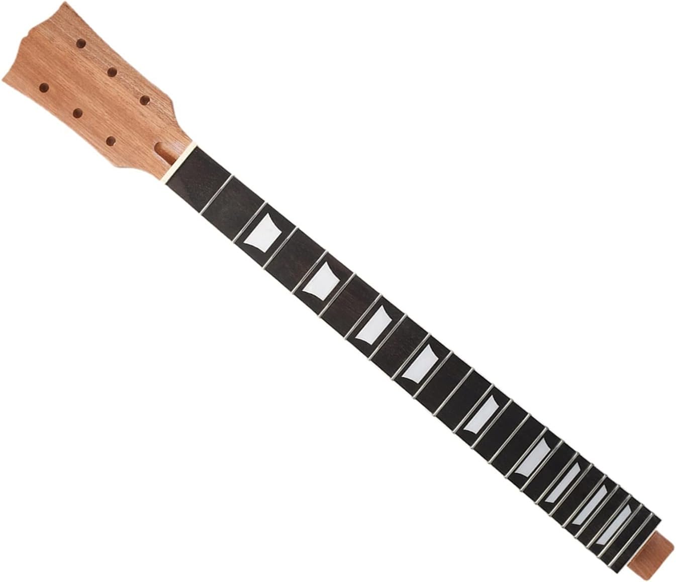 ZUZU Electric Guitar Neck Maple Rosewood Solid Black Finish for Replacement 22 Fret (Black with Trapezoid Inlays) Unfinished Guitar Neck