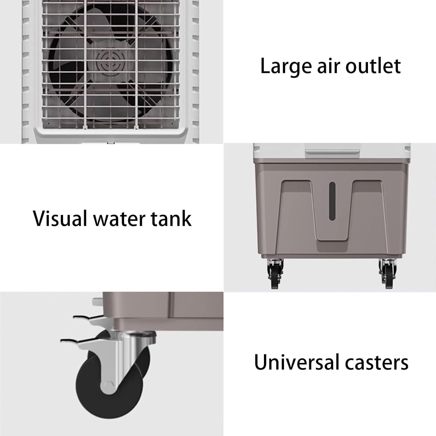 Portable Air Conditioners, 120°Oscillation Three Wind Speed Evaporative Cooler, Large Water Tank Air Cooler for Room Office(50 * 40 * 98cm)
