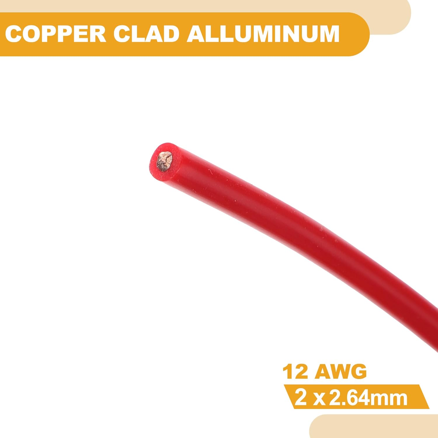 1 Pcs 12AWG Universal Ground Wire Car Radio, Automotive, Car Speakers Power Wire Fully Insulated& Soft Touch Jacket TC Red 499FT