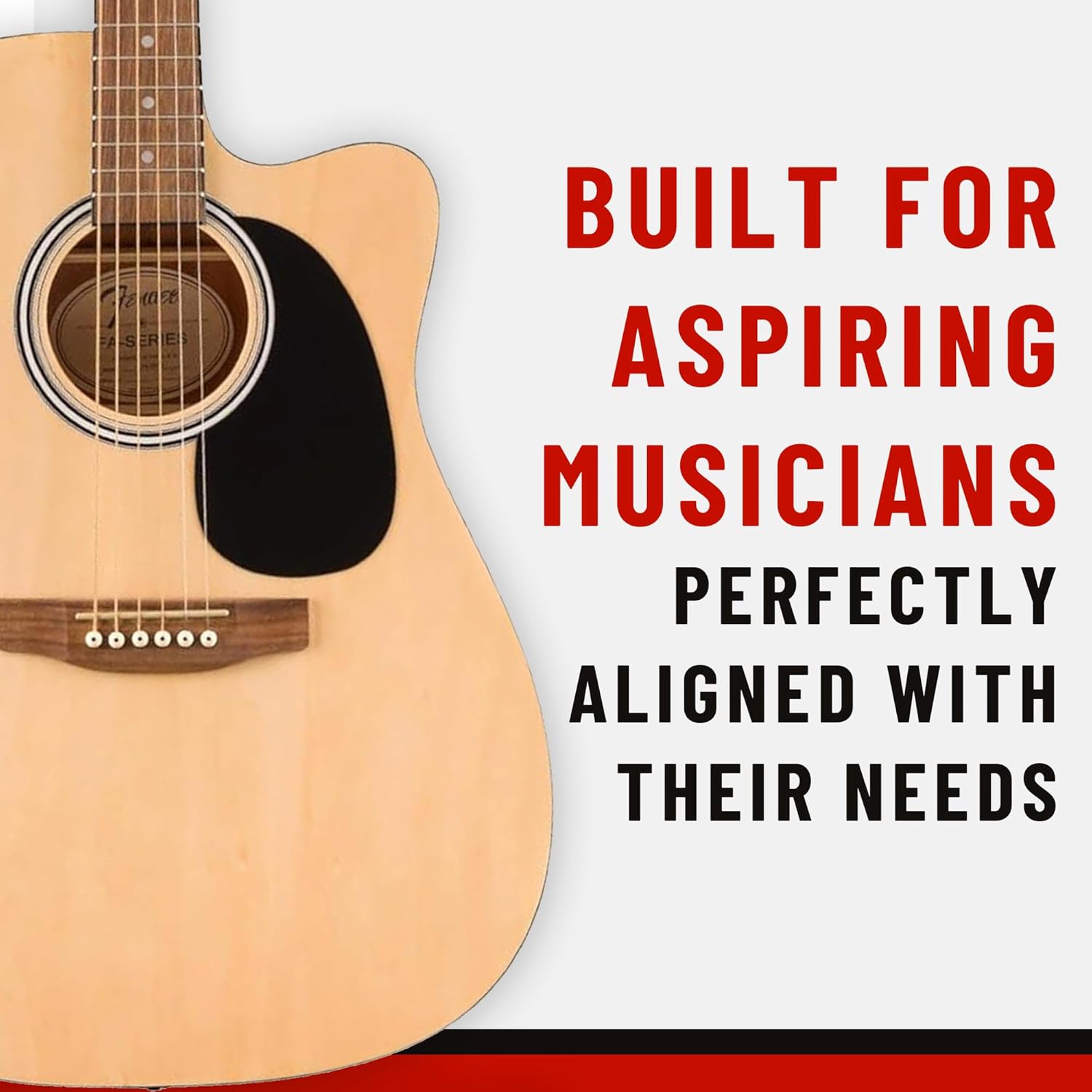 Fender Dreadnought Acoustic-Electric Guitar - Natural Bundle with Hard Case, Strap, Strings, Picks, and Austin Bazaar Instructional Video