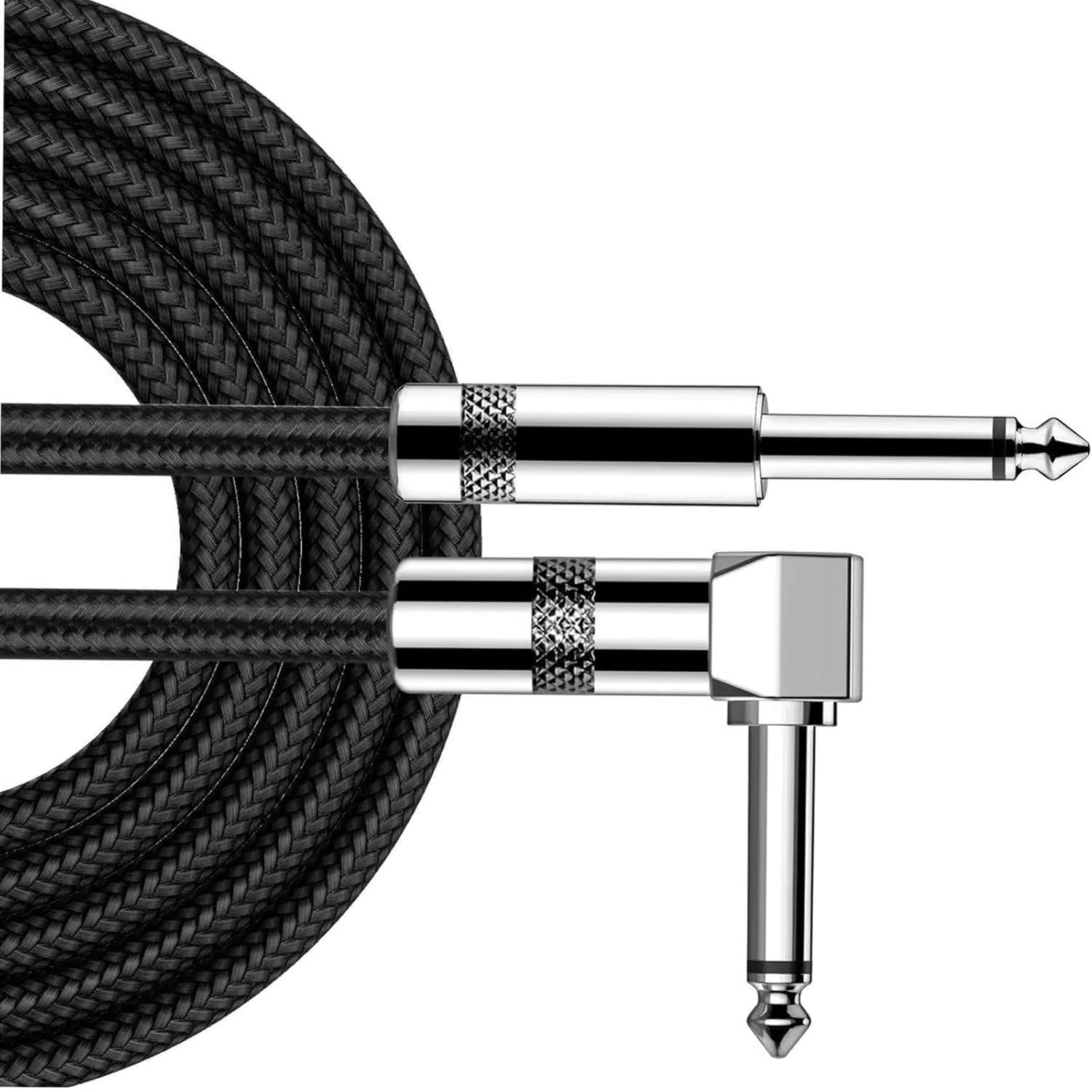 Pro Audio Cable 10m /5m /300cm /2m /1m Aux Cable for Electric Guitar Bass Instrument Amplifier Cord 1/4 Right Angle Straight(Right Angle,10m)