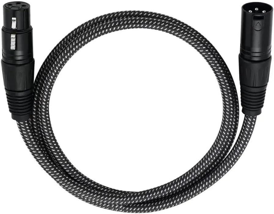 Floral Braided XLR Cable Male to Female 3 Pin Jack OFC Copper Foil + Braided Shield for Amplifier Microphone Mixer 6 Pack