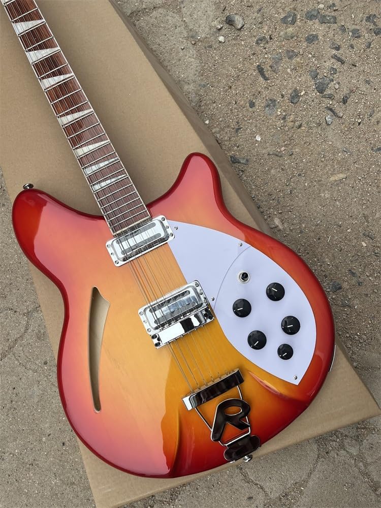 Custom 12-string electric guitar, electric guitar, sunburst color, rosewood fingerboard