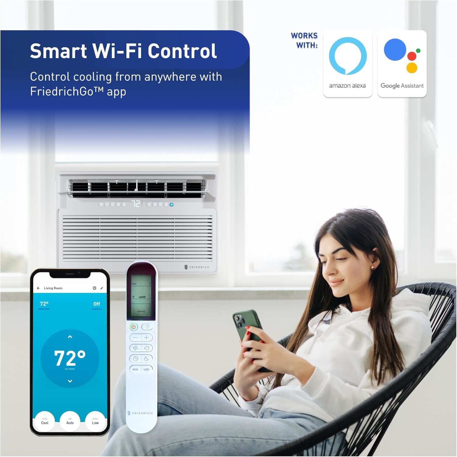 Friedrich CCV18A30A Chill Premier Inverter Smart Window Air Conditioner (18000 BTU)