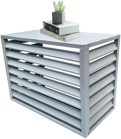 Aluminum Central Air Conditioner Protection Cover, Outdoor All Weather Freestanding Privacy Screen Fence Panels Trash Can Enclosure Flower Stand Decorative Outdoor AC Unit Cover ( Color : White , Si