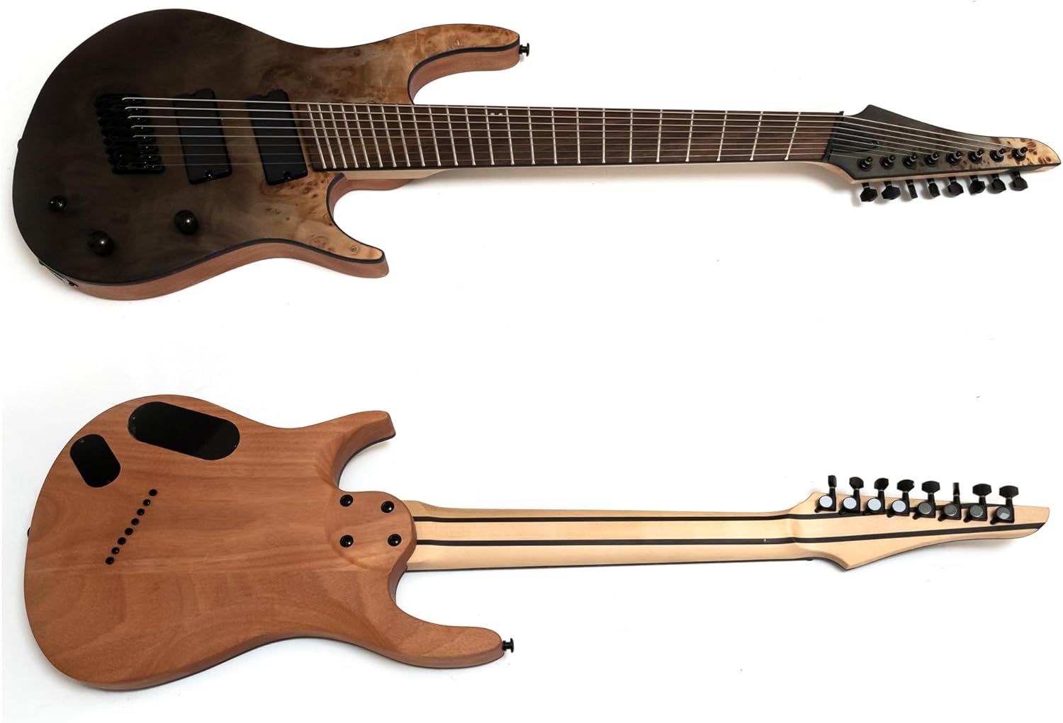 Upgrade Pro 8-String Fanned Fret Electric Guitar, Grey Tide Fade – 25.5-28