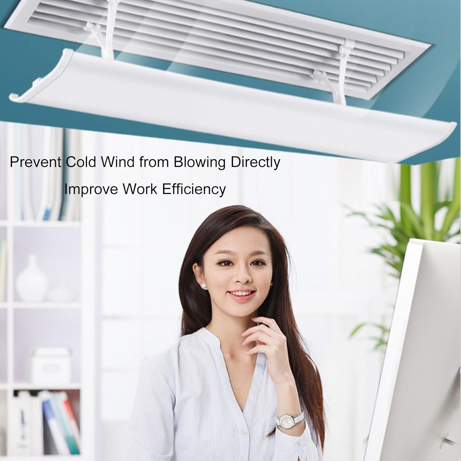 Adjustable Air Conditioner Deflector Windshield, Anti-Direct Blow Air Diverter, Adjustable Baffle for Central AC, Side Walls, Ceiling Vents