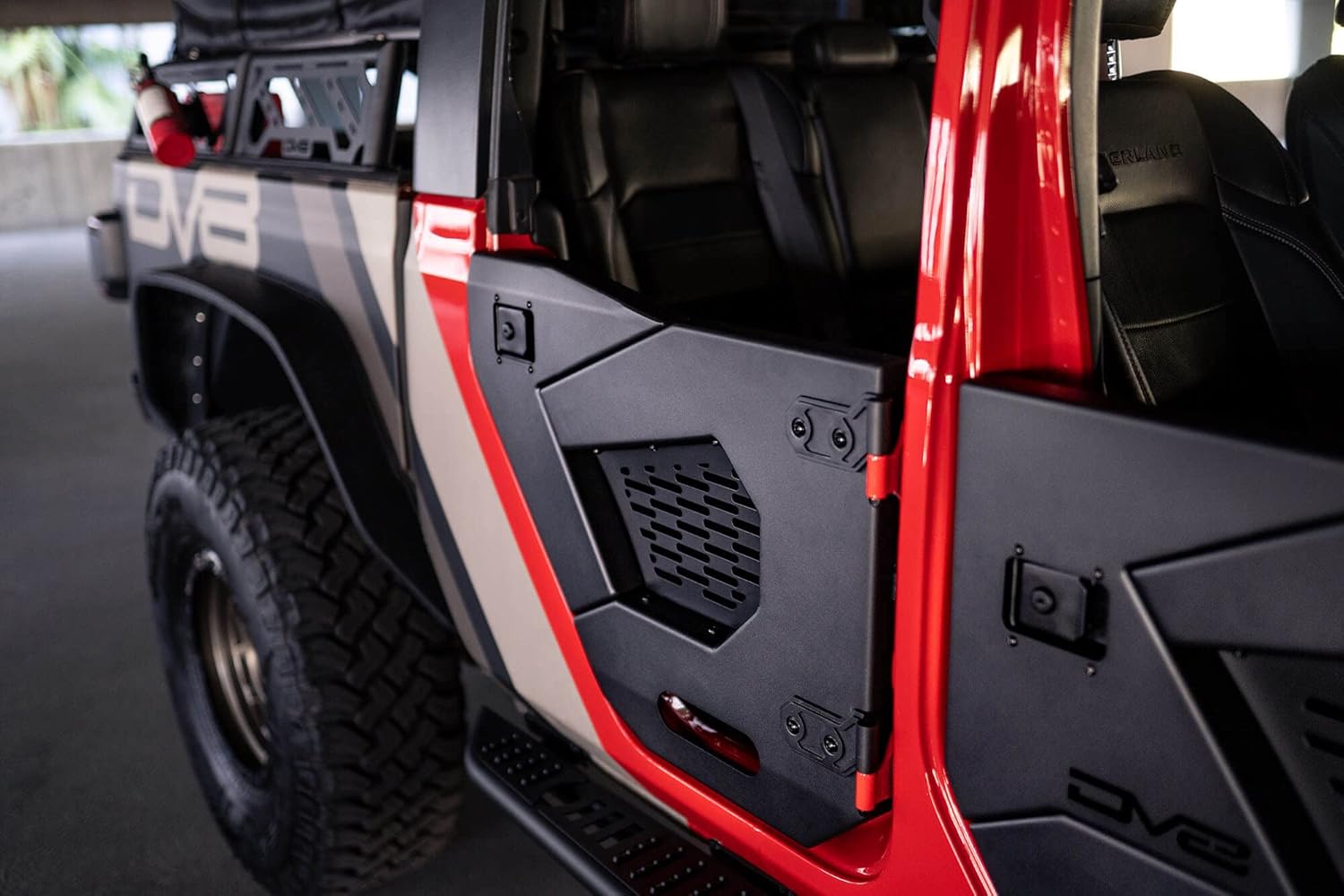 DV8 Offroad Half Doors for 2018-2025 Jeep Wrangler JL & Gladiator JT | Compatible with Molle Accessories | Secure Locking Handles | (Rear Set)
