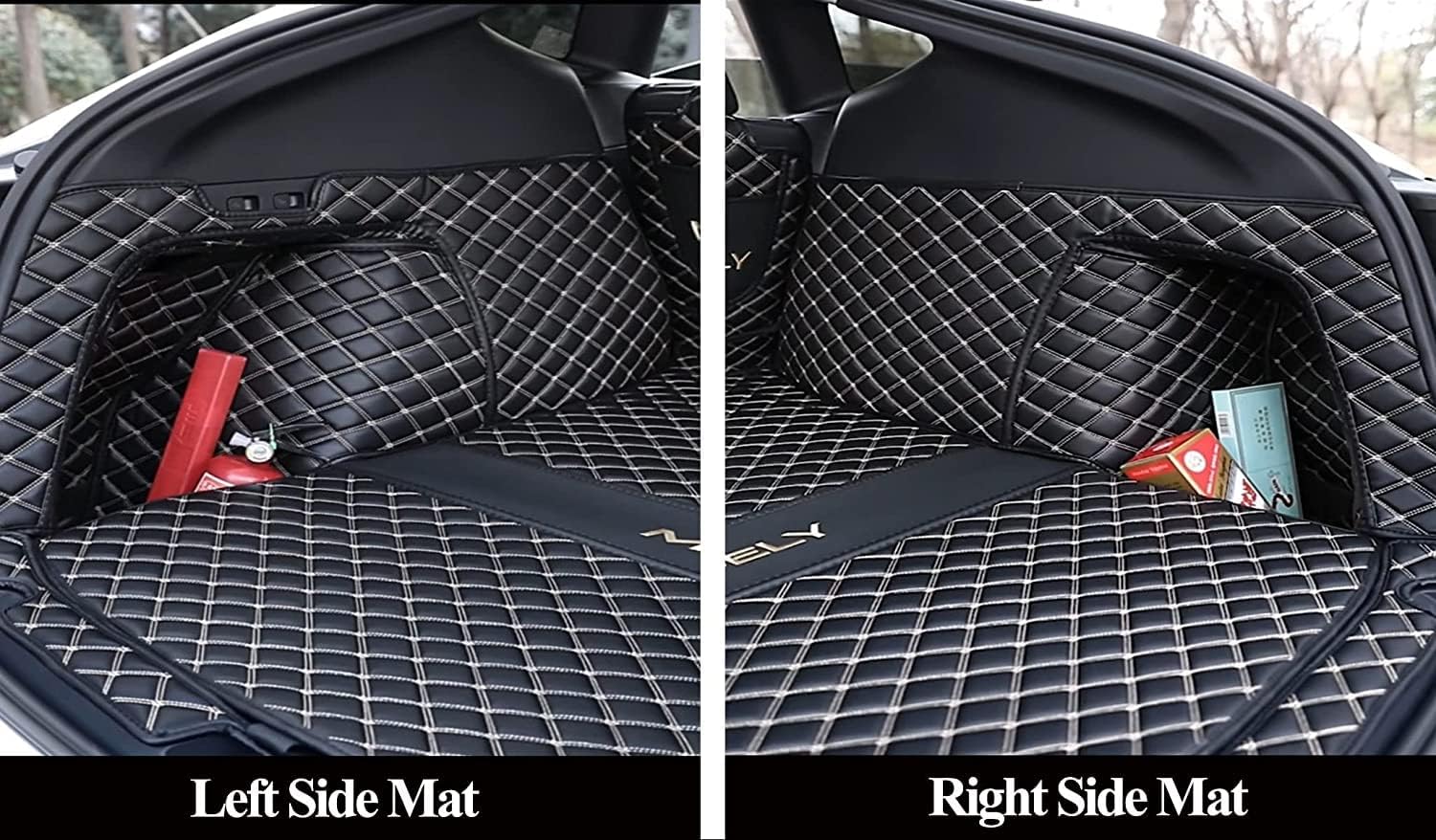 Trunk Cover Mat for 2020-2025 Tesla Model Y 5-Seater Red Cargo Mat (Rear Backrest Protector+Trunk Protector+Both Side Panels) Full Coverage Protection Tesla Model Y Accessories