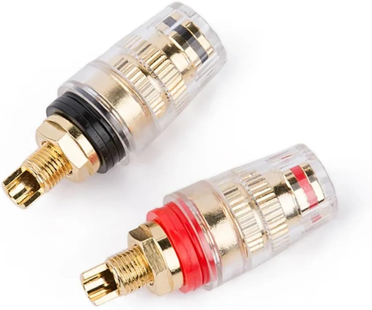 2PCS Audio Connector Terminals Banana Socket 4mm Binding Post Terminal Brass Gold Plated for Speaker Amplifier Acoustic(20PCS,Black)