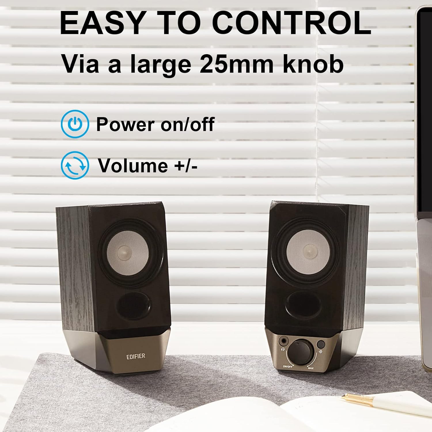 Edifier Computer Speakers with Bluetooth 5.3 for Desktop / Laptop / Mac / Monitor, 2.0 USB Powered PC Speaker System, Deep Bass, Balanced Stereo, 3.5mm Aux-In Plug and Play