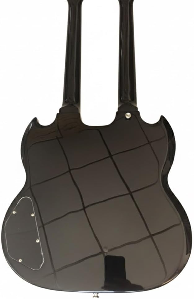 Double Neck Electric Guitar 12 String & 6 - Solid Mahogany Body & Rosewood Fretboard Dual Humbucker Pickups(Black)