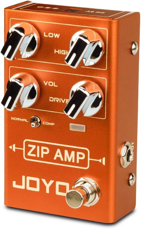 JOYO ZIP AMP Compression Pedal R-04 Bundle with Guitar Pedals Patch Cables CM-11, 1/4 Inch
