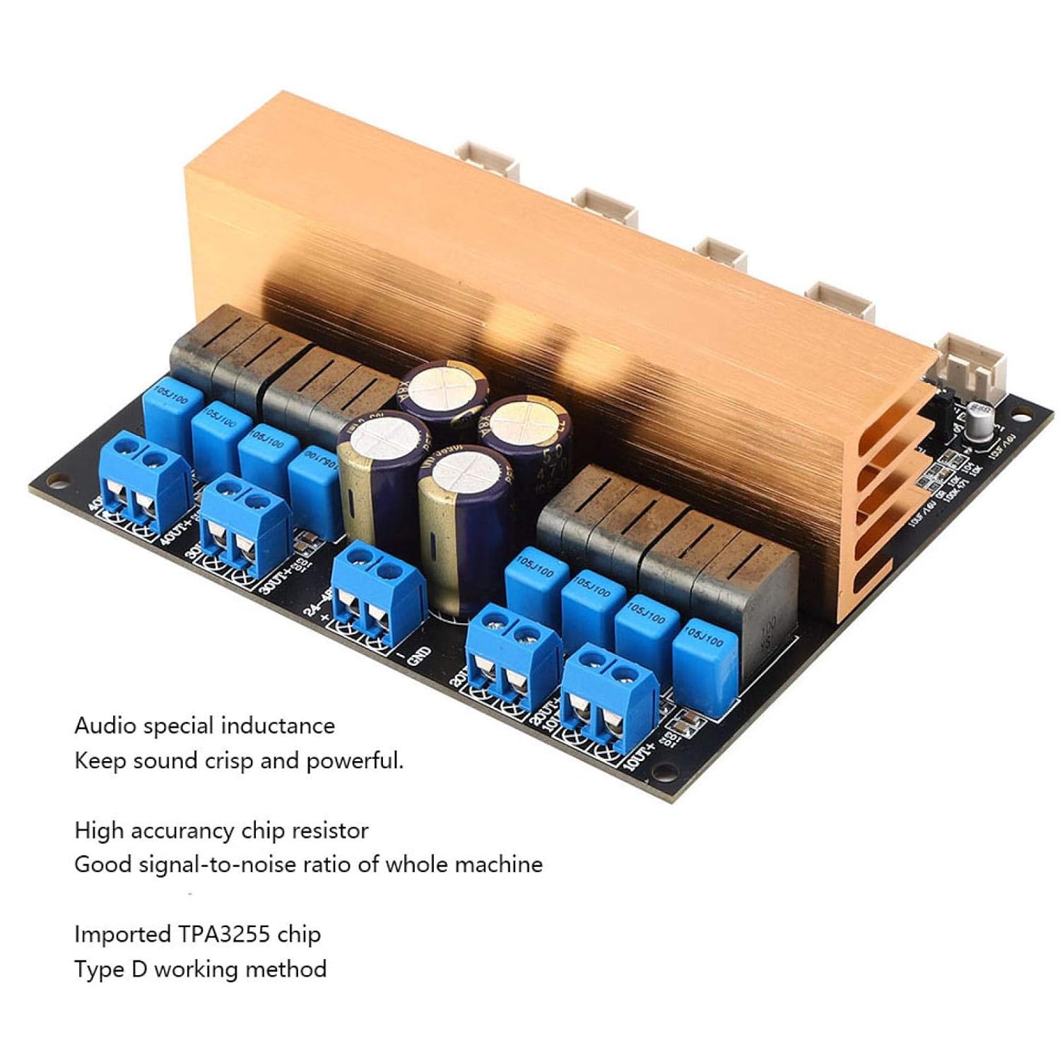 4-Sound Channel Digital Amplifier Board, Practical High-Power Tpa3255 Amplifier Module Class D Amp Module Audio Parts, with Simple Installation, for Sound System Speaker DIY