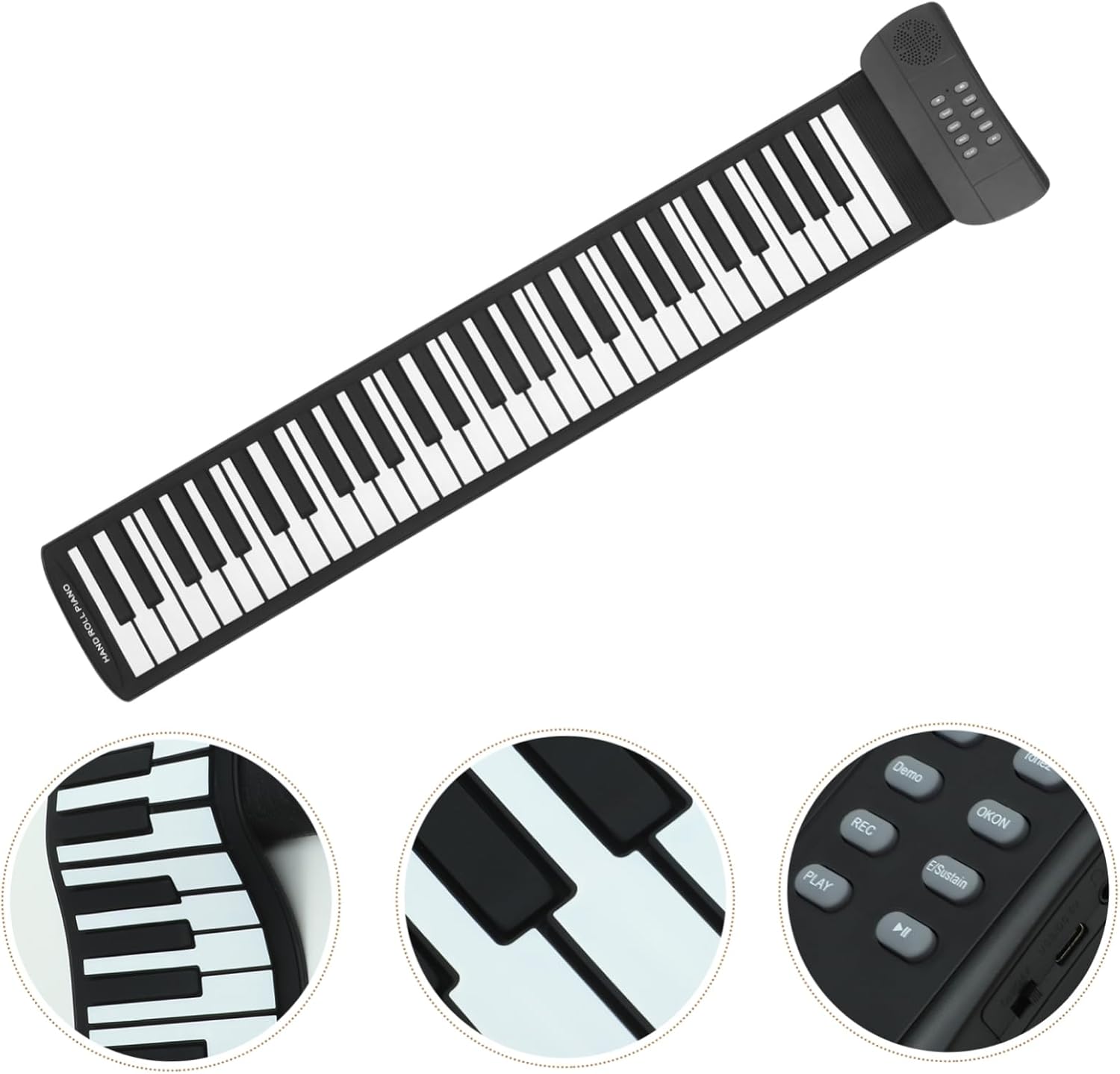 Keys Portable Up Piano Durable Silicone Electronic Keyboard for Beginners Lightweight Easy to Carry for Music Lovers