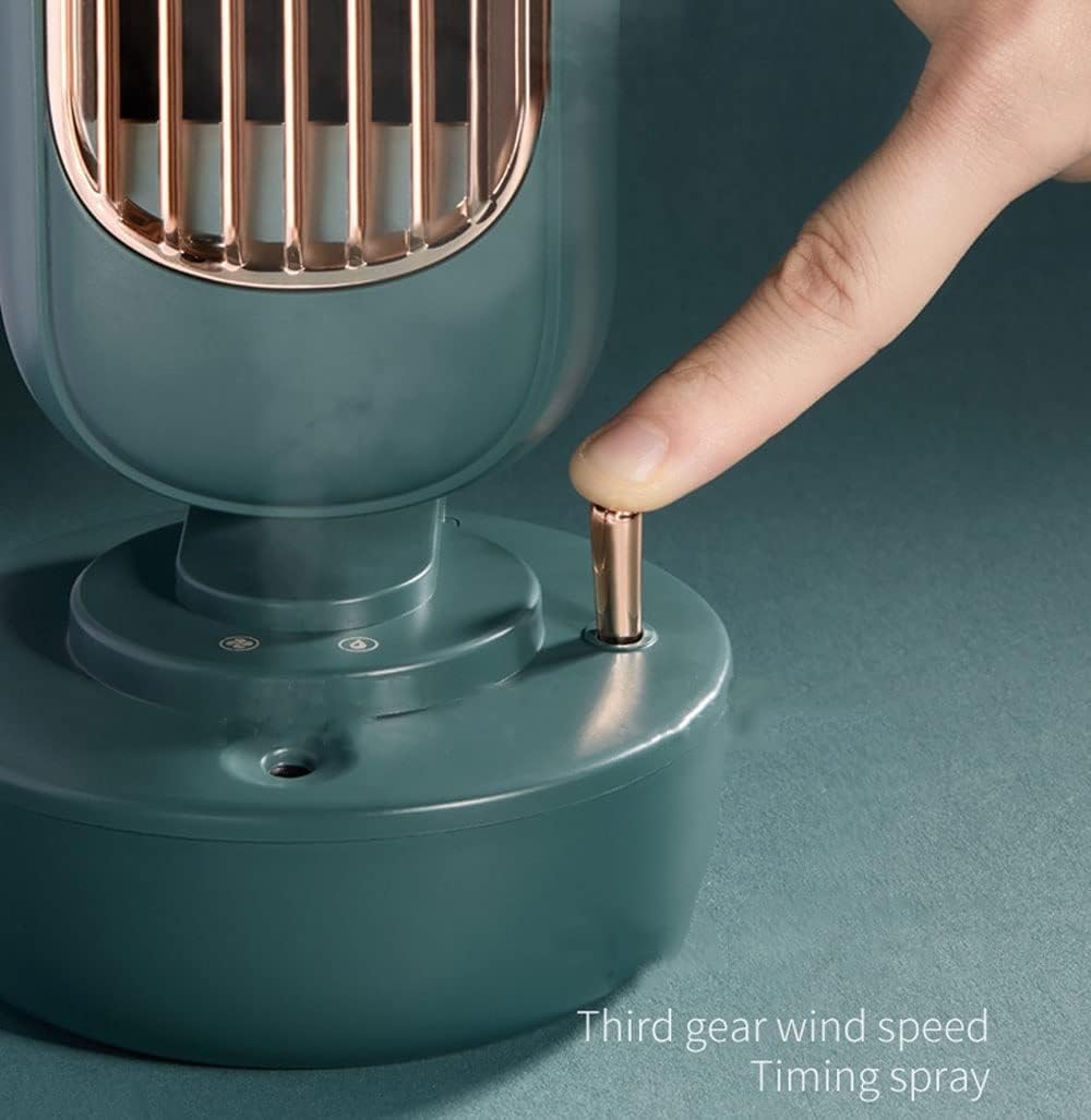 Mini Air Conditioner, Portable Evaporative Air Cooler, 6H Timer, 3 Speeds, Multi-Function Humidifier Purifier for Bedroom Office (Color : Green)