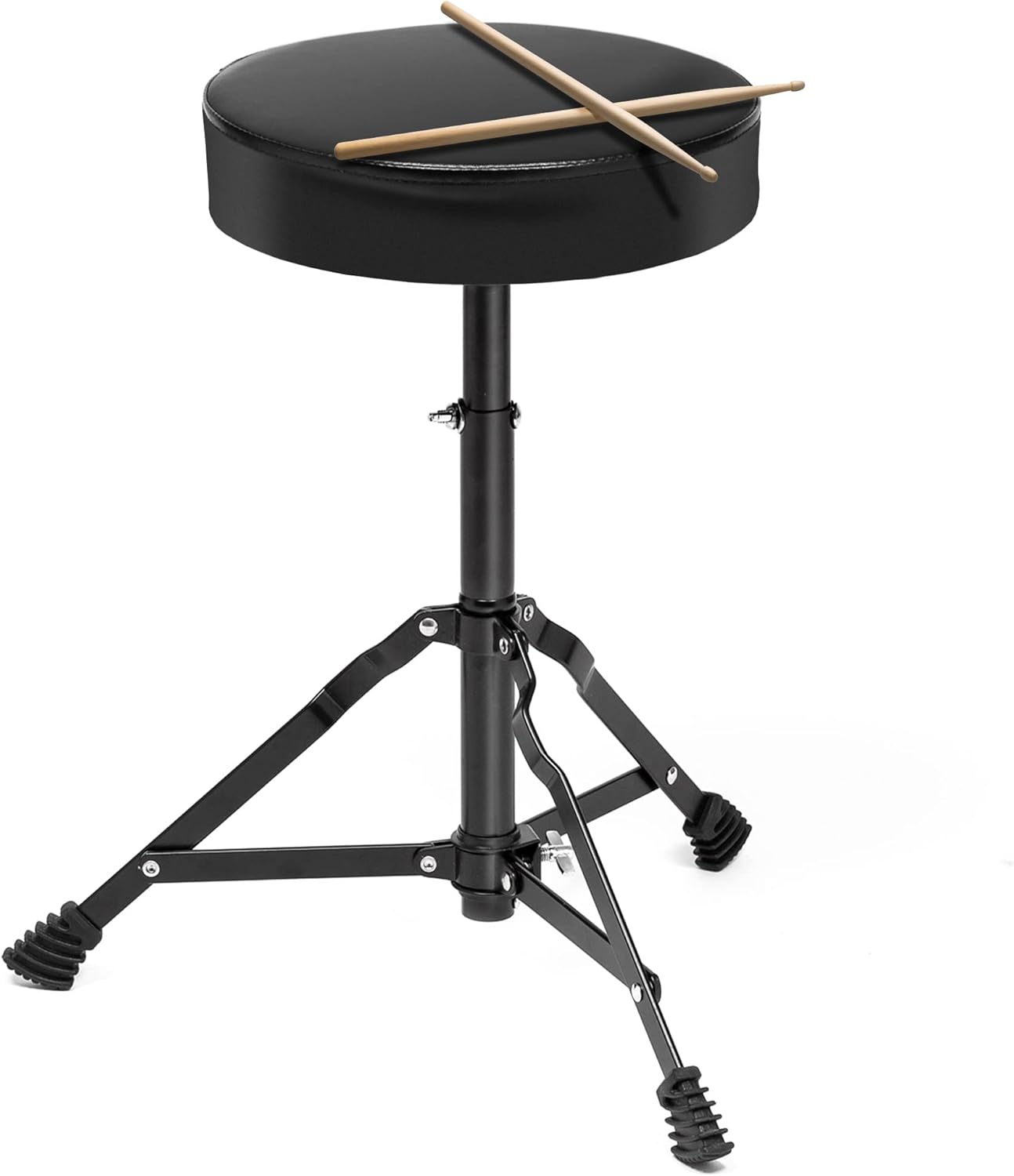 Gammon Percussion Full Size Complete Adult 5-Piece Drum Set with Cymbals, Stands, Stool, and Sticks - Silver