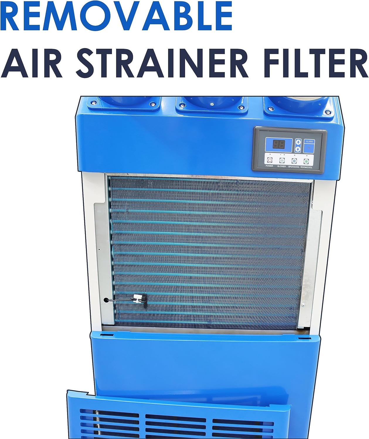 Portable Air Conditioner 22,178 BTU Industrial Spot Cooler Air Conditioner 910m³/h Mobile Outdoor Indoor Cooling Aircon with Three Column 220V 2400W