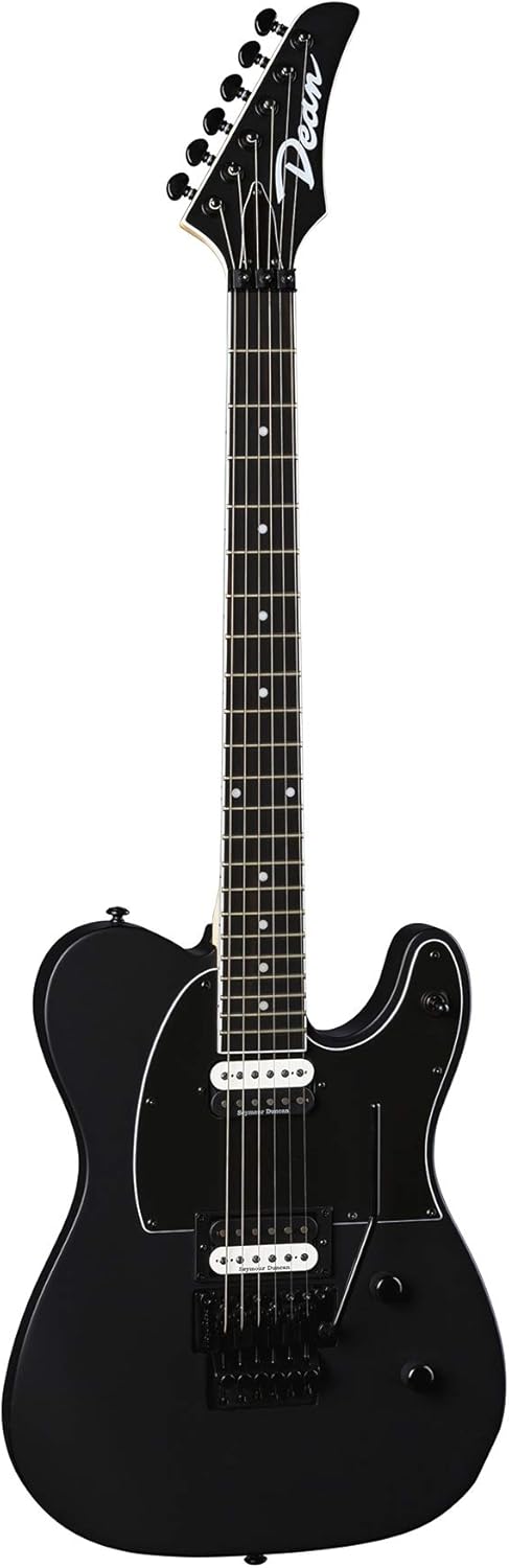 Dean Nash Vegas Select Floyd Flat Top Electric Guitar, Black Satin, NV SEL F BKS