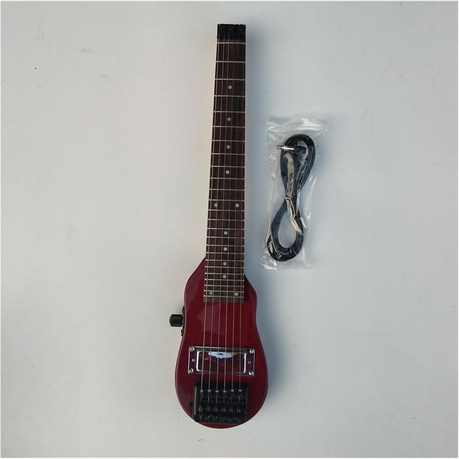 VENEKA Headless Electric Guitar Mini Headless Electric Guitar Rosewood Fingerboard Ash Wood Body 24 Frets Scale Length 490mm (Color : 02)