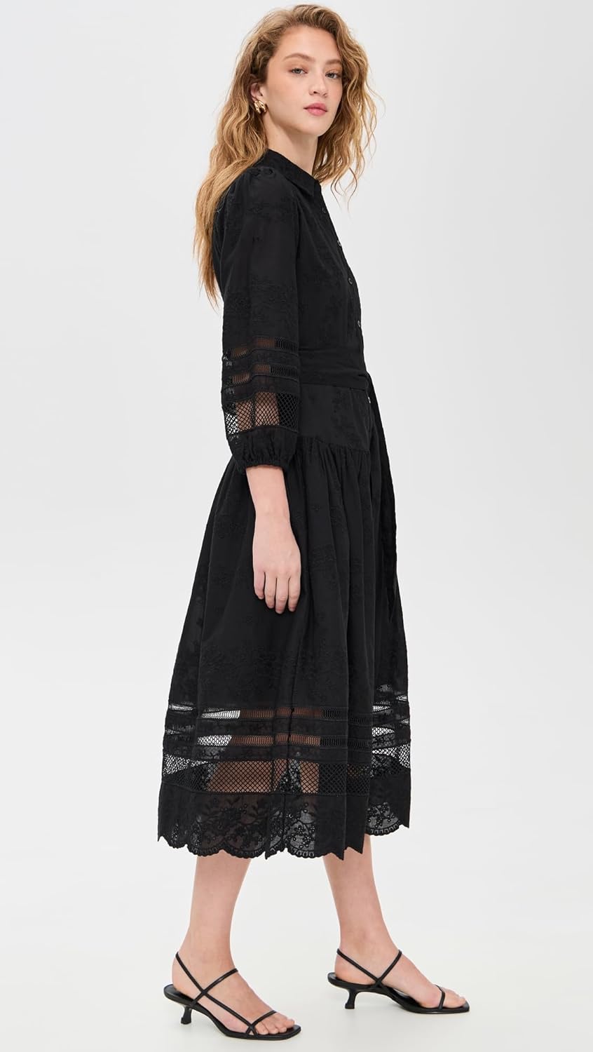 Shoshanna Womens Cotton Eyelet Magnolia Dress